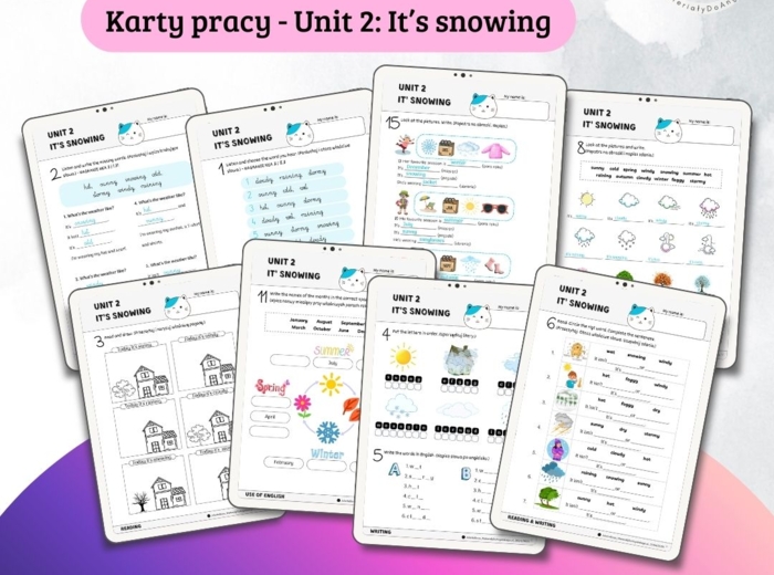 New English Adventure 3 – Unit 2: It's snowing! – Karty pracy dla klasy 3