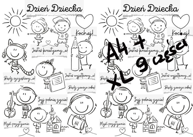 Plakat-kolorowanka - Dzień Dziecka