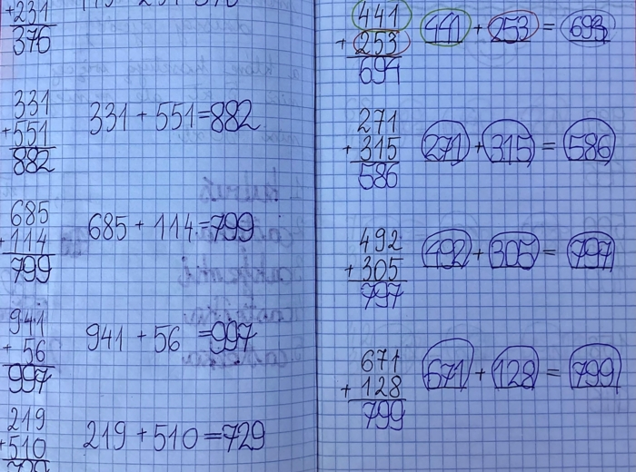 Lekcja 3 - program nauczania „DIY Matematyka w I - III” / zeszyt część 1, dodawanie pisemne bez przenoszenia