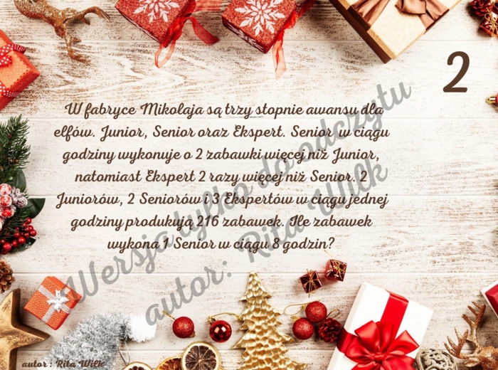 Matematyczny kalendarz adwentowy (klasy 7-8)