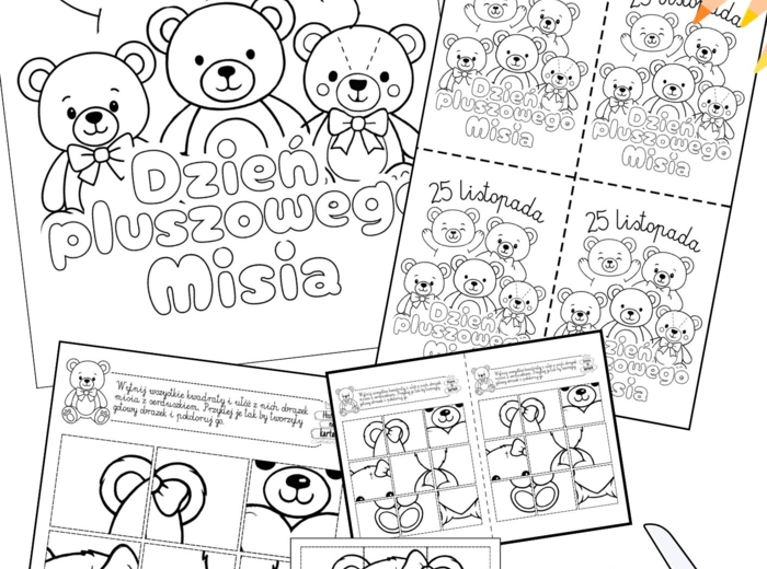 Dzień Pluszowego Misia - wklejka/karta pracy