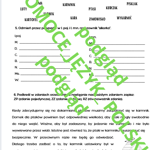 Dzień Języka Ojczystego - zadania dla kl. 5