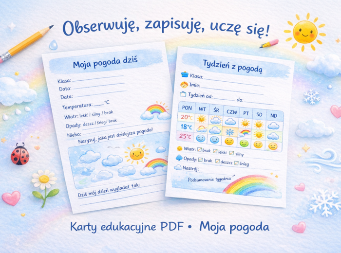 Moja pogoda – plakat do uzupełnienia