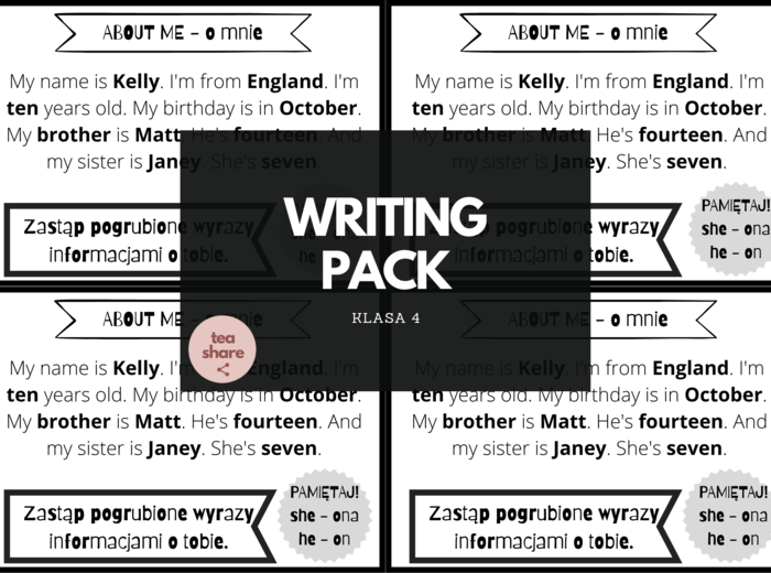 WRITING PACK - klasy 4