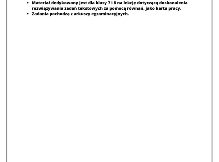 Zadania tekstowe - kl.7 i 8