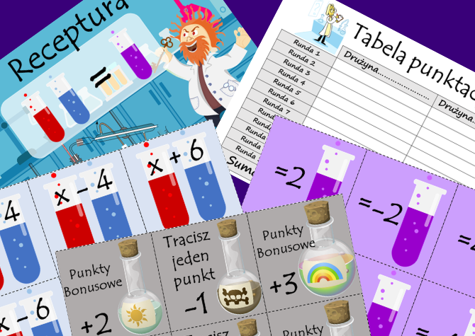 Rozwiązywanie Równań - Gra matematyczna - Laboratorium Chemika