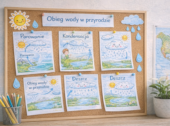 Obieg wody w przyrodzie – karty pracy i mini-eksperymenty