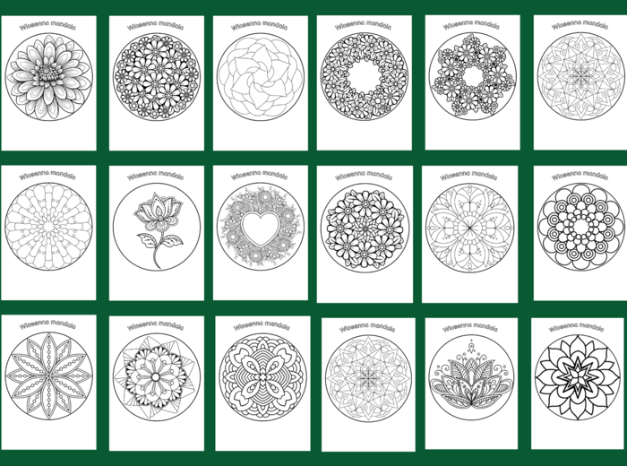 Wiosna – kolorowanka – MANDALA – biblioteka – świetlica – gazetka – mandale – kolorowanki - 52 szt.