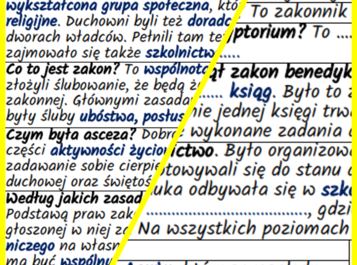 Duchowieństwo i Kościół w średniowieczu – notatki i karta pracy