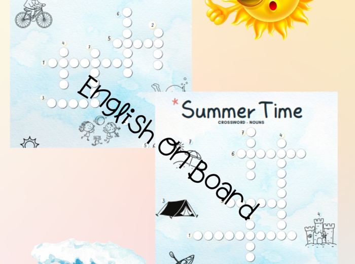 Summer crosswords with answer key/ Dwie krzyżówki z kluczem odpowiedzi.