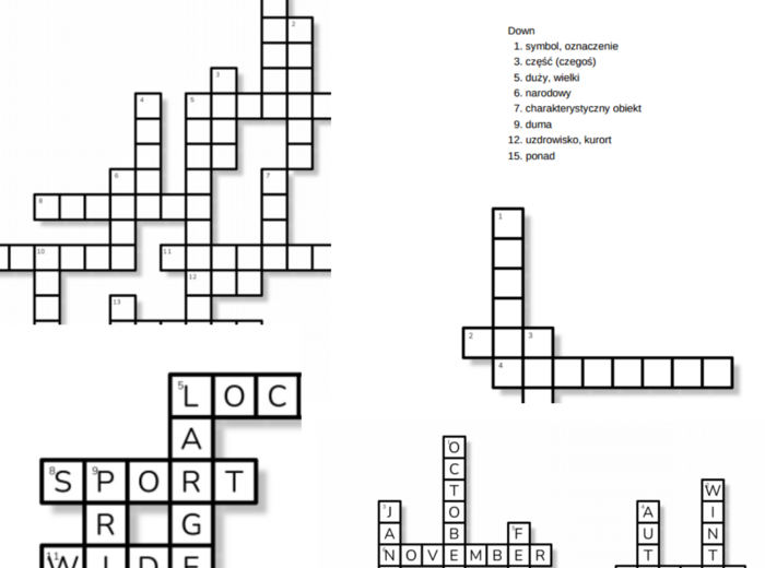 Flash 4 – Module 1 – krzyżówki