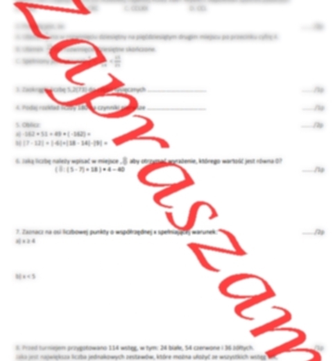 Kartkówka / powtórzenie wiadomości liczby