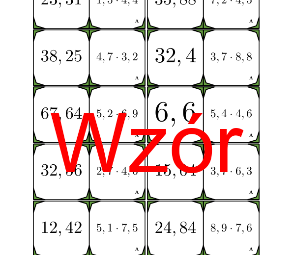 Domino - Mnożenie liczb dziesiętnych | matematyka