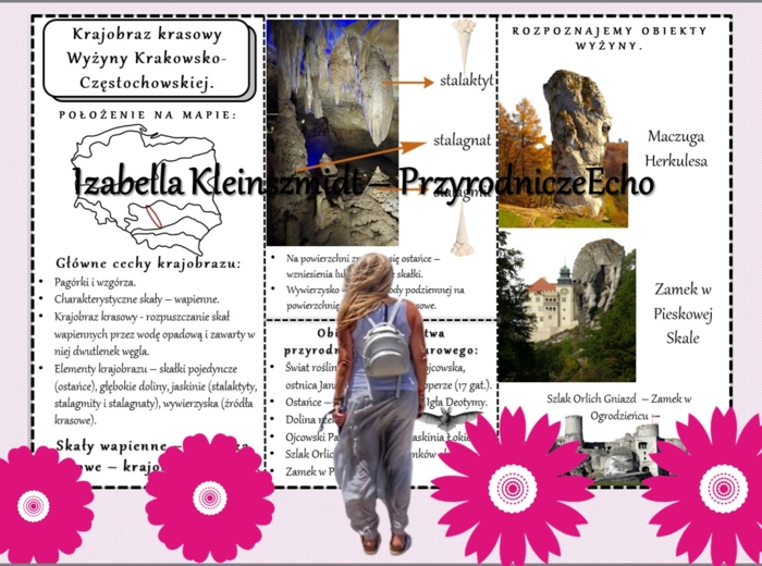 Sketchnotka/książeczka/notatka/wklejka/ściąga dla ucznia i przypomnienie dla nauczyciela/edukacja domowa. Temat „Krajobraz wapienny Wyżyny Krakowsko-Częstochowskiej”. Materiał w pdf. Geografia 5, Dział „Krajobrazy Polski”. Nowość 2024/2025.