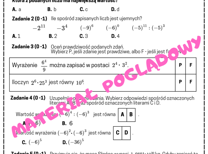 POTĘGI I PIERWIASTKI - mini E8 (egzamin ósmoklasisty)