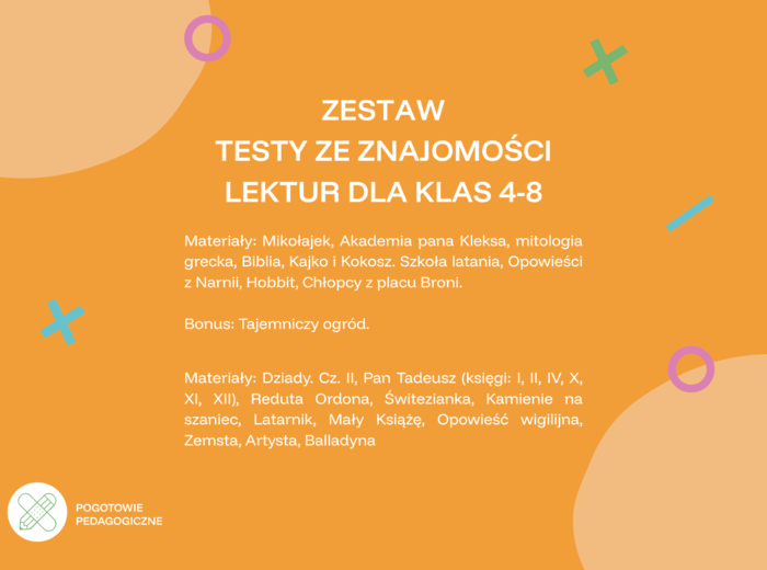 Wielki box lekturowy - zadania testowe dla klas 4-8