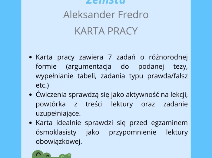 Zemsta - karta pracy