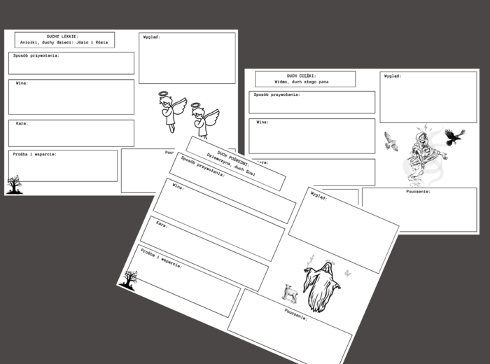 "DZIADY cz. II" - karty pracy - egzamin - kl.7-8