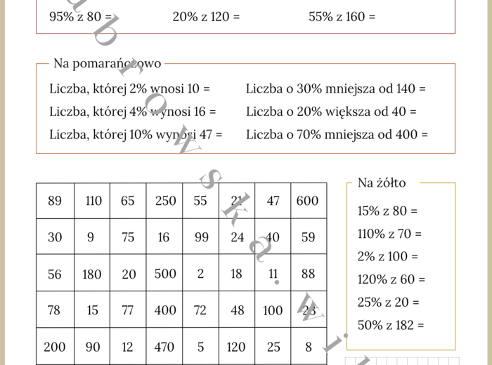 Procenty - kodowanka