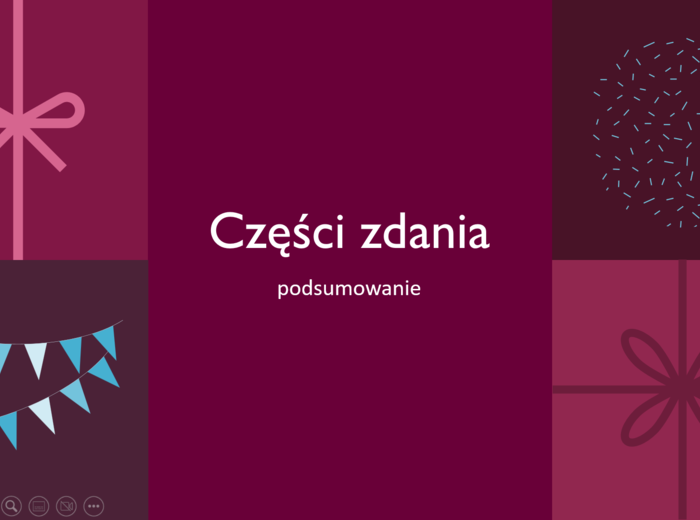 części zdania, składnia, pdf z omówieniem i zadaniami, gotowa lekcja