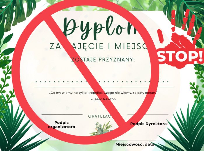 Dyplomy - 3 sztuki - 1, 2 i 3 miejsce