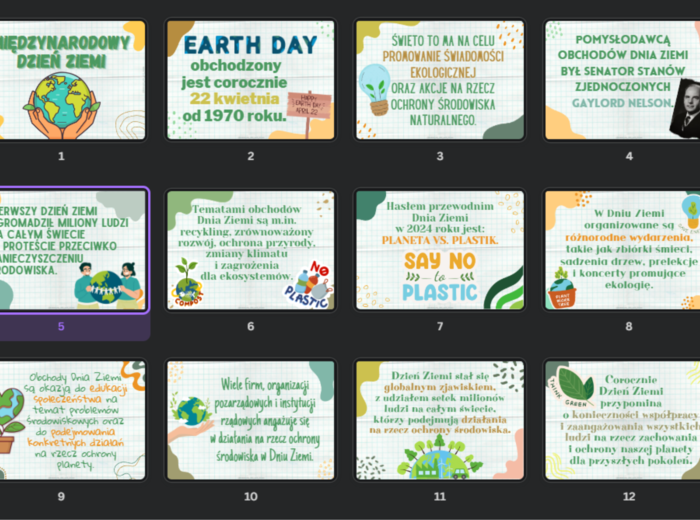 Międzynarodowy Dzień Ziemi - plakaty z faktami