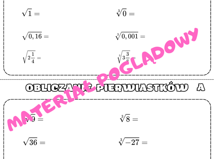Szybkie karteczki - potęgi i pierwiastki. Klasa 7. Klasa 8.