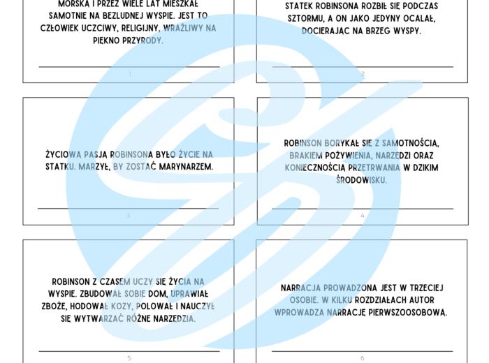 Robinson Crusoe – Daniel Defoe | Karty do lektury