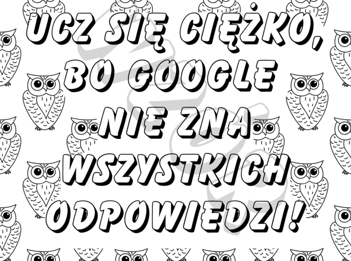 Plakat motywacyjny XXL - kolorowanka 9xA4