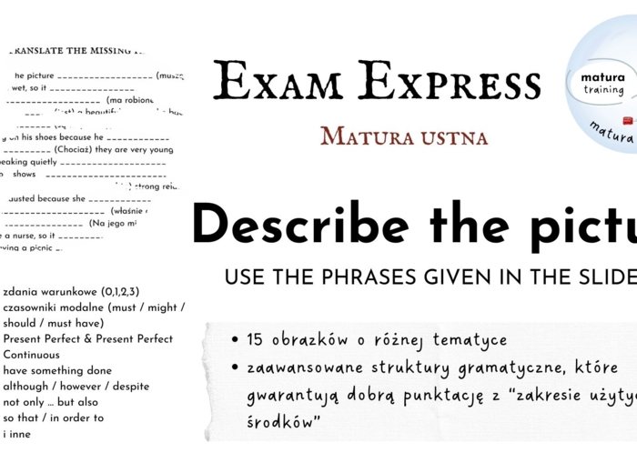 matura ustna, opis obrazka, B2+, bogactwo środków językowych