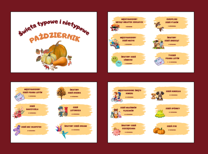 ŚWIĘTA TYPOWE I NIETYPOWE - październik - gazetka - biblioteka - wersja 2