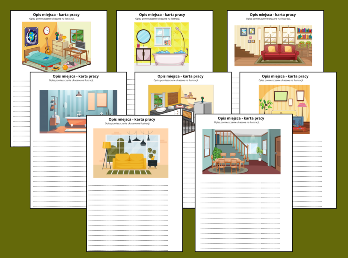 OPIS MIEJSCA - karta pracy - ćwiczenia redakcyjne - 8 str.