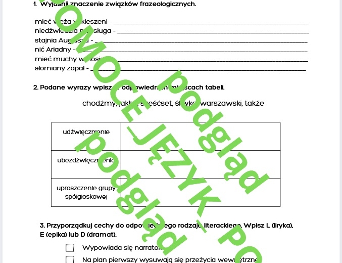 Dzień Języka Ojczystego - zadania dla kl. 8