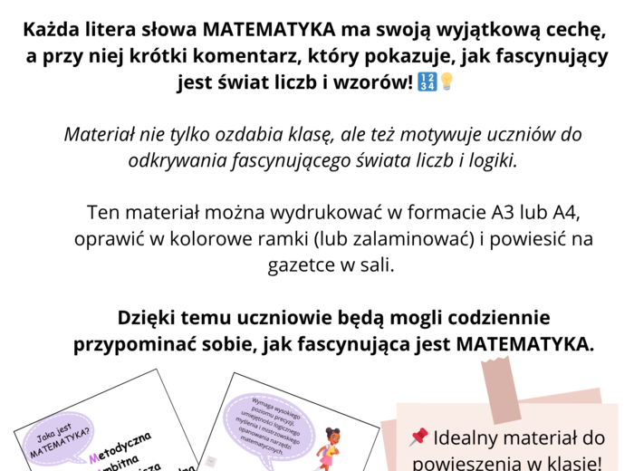 Matematyka - jaka jest? - Materiał na gazetkę klasową