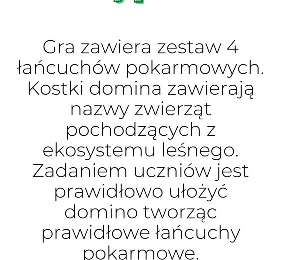 Łańcuchy pokarmowe - domino
