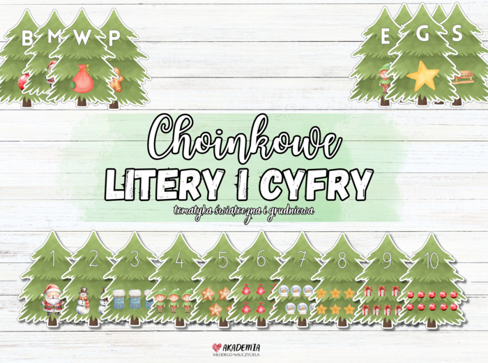 Choinkowe literki i cyferki