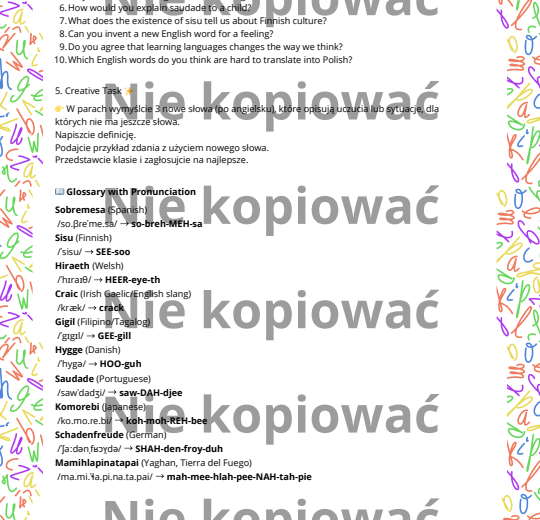 Karta Pracy Lost in Translation B1-B2 Czytanka