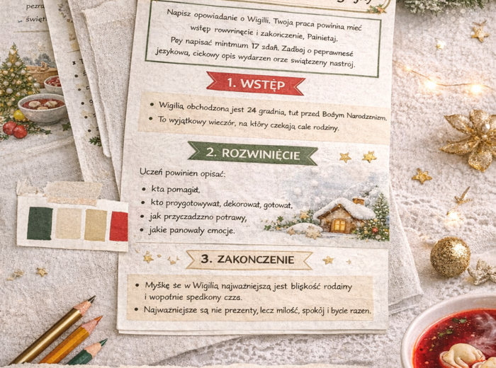 Świąteczne karty pracy: Wigilia
