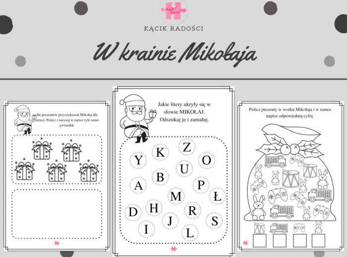 W krainie Mikołaja - zadania dla dzieci