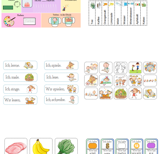 Lapbook - podstawowe słownictwo - klasa 1-3 - j. niemiecki