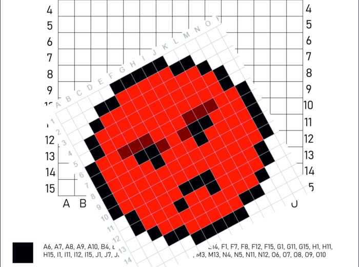kodowanka EMOTKA 2, emotikon, emocje, buźka, dyktando graficzne, kodowanie