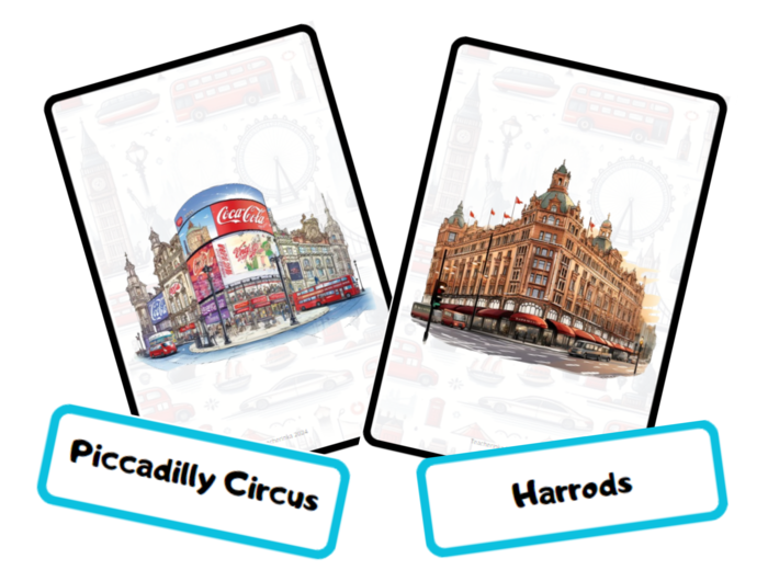London Landmarks Flashcards - Karty obrazkowe z zabytkami i atrakcjami Londynu
