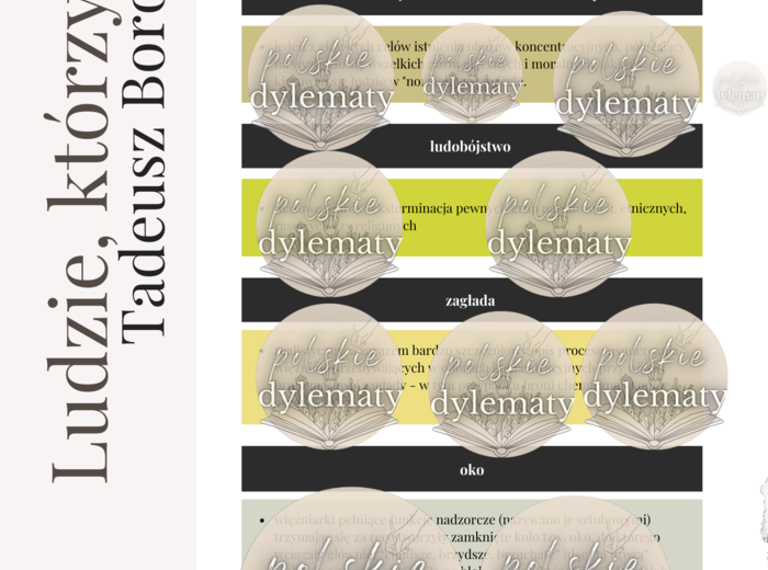 Tadeusz Borowski "Ludzie, którzy szli" - opracowanie maturalne