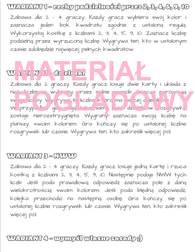 Własności liczb - podzielność, dzielniki, wielokrotności