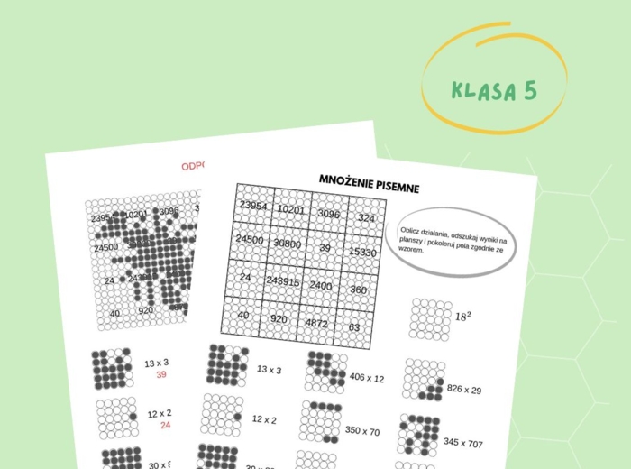 Pisemne mnożenie, klasa 5, kodowanie