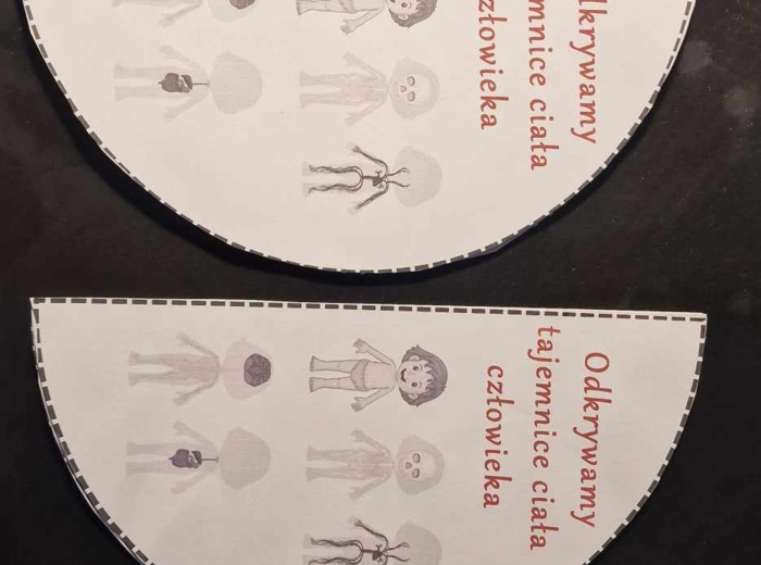 Karty pracy i sketchnotki do wykonania okrągłej książeczki. Układu narządów człowieka. Przyroda 4, „Odkrywamy tajemnice ciała człowieka”.