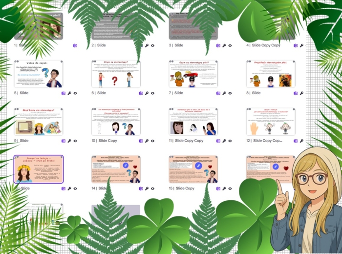 Prezentacja multimedialna w genial.ly „Czym są stereotypy płci?”. Edukacja zdrowotna. Klasa 6. Dział „Moja płciowość".