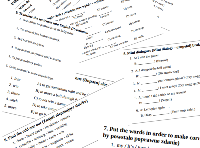 Junior Explorer 4 – Unit 2 – vocabulary revision
