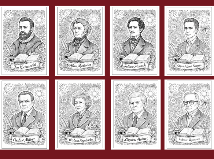 DZIEŃ POEZJI - kolorowanki - 17 szt.