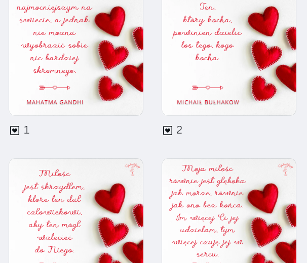 Walentynki - cytaty o miłości, gazetka